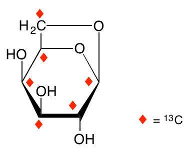 structure of 1,6-b-D-anhydrogalactose-13C6 structure of 1,6-b-D-anhydrogalactose-13C6