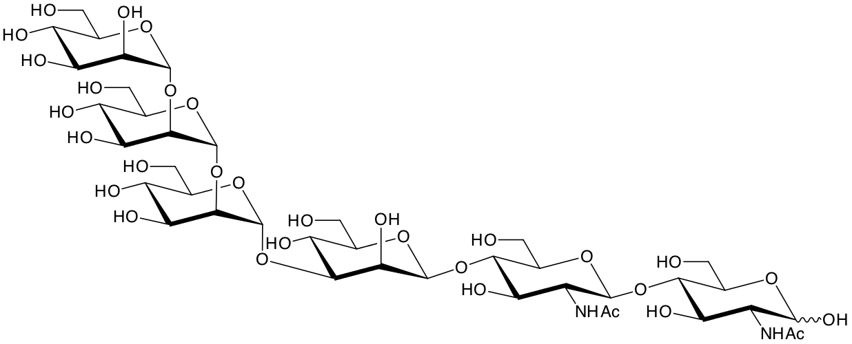 structure of Man(a2)Man(a2)Man(a3)Man(b4)GlcNAc(b4)GlcNAc structure of Man(a2)Man(a2)Man(a3)Man(b4)GlcNAc(b4)GlcNAc