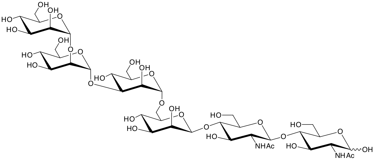 structure of Man(a2)Man(a3)Man(a6)Man(b4)GlcNAc(b4)GlcNAc structure of Man(a2)Man(a3)Man(a6)Man(b4)GlcNAc(b4)GlcNAc