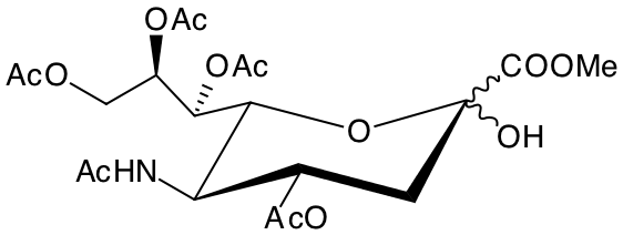 structure of N-acetyl-D-neuraminic acid methyl ester 4,7,8,9-Tetraacetate structure of N-acetyl-D-neuraminic acid methyl ester 4,7,8,9-Tetraacetate