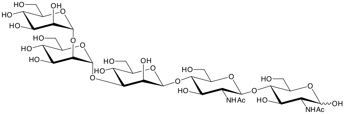 structure of Man(a2)Man(a3)Man(b4)GlcNAc(b4)GlcNAc structure of Man(a2)Man(a3)Man(b4)GlcNAc(b4)GlcNAc