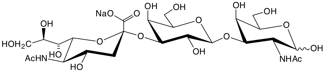 structure of NeuNAc(a2-3)Gal(b3)GalNAc Na salt structure of NeuNAc(a2-3)Gal(b3)GalNAc Na salt